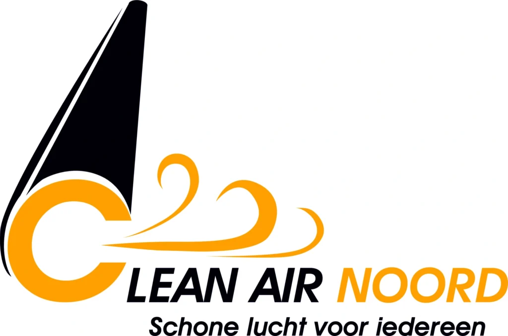Clean air noord - Zwart en oranje logo